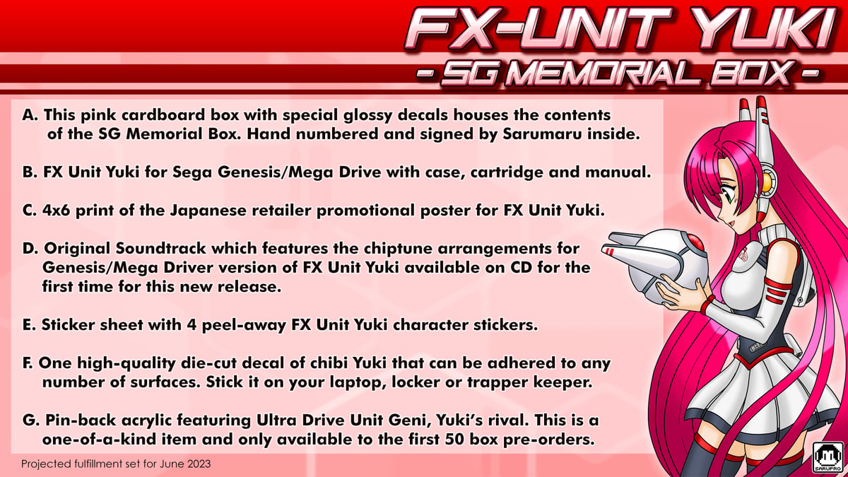 Fx Unit Yuki - SG Memorial Box- MD/Genesis Pre-order | Sarumaru Fx Unit Yuki - SG Memorial Box- MD/Genesis Pre-order | Sarumaru